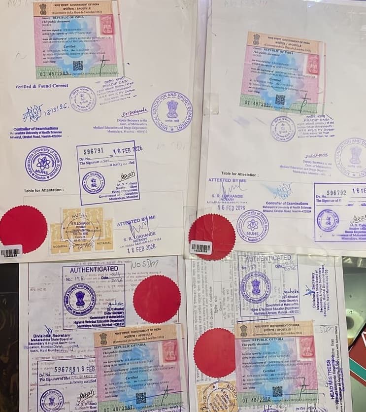 Maharashtra Education HRD attestation followed by MEA apostille