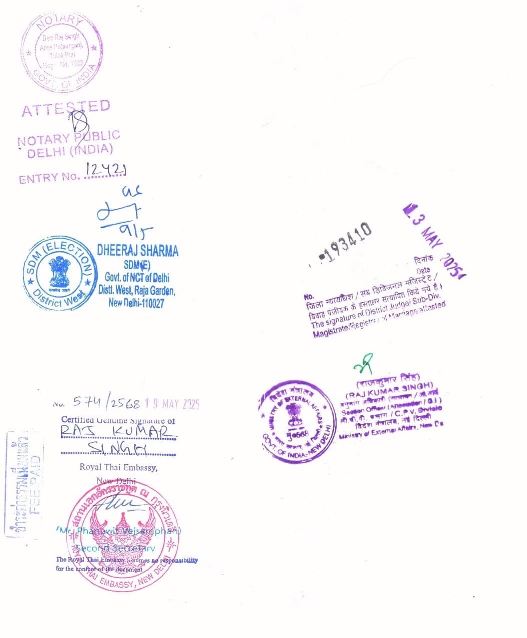 Thailand Embassy attestation documents by SiZA Global