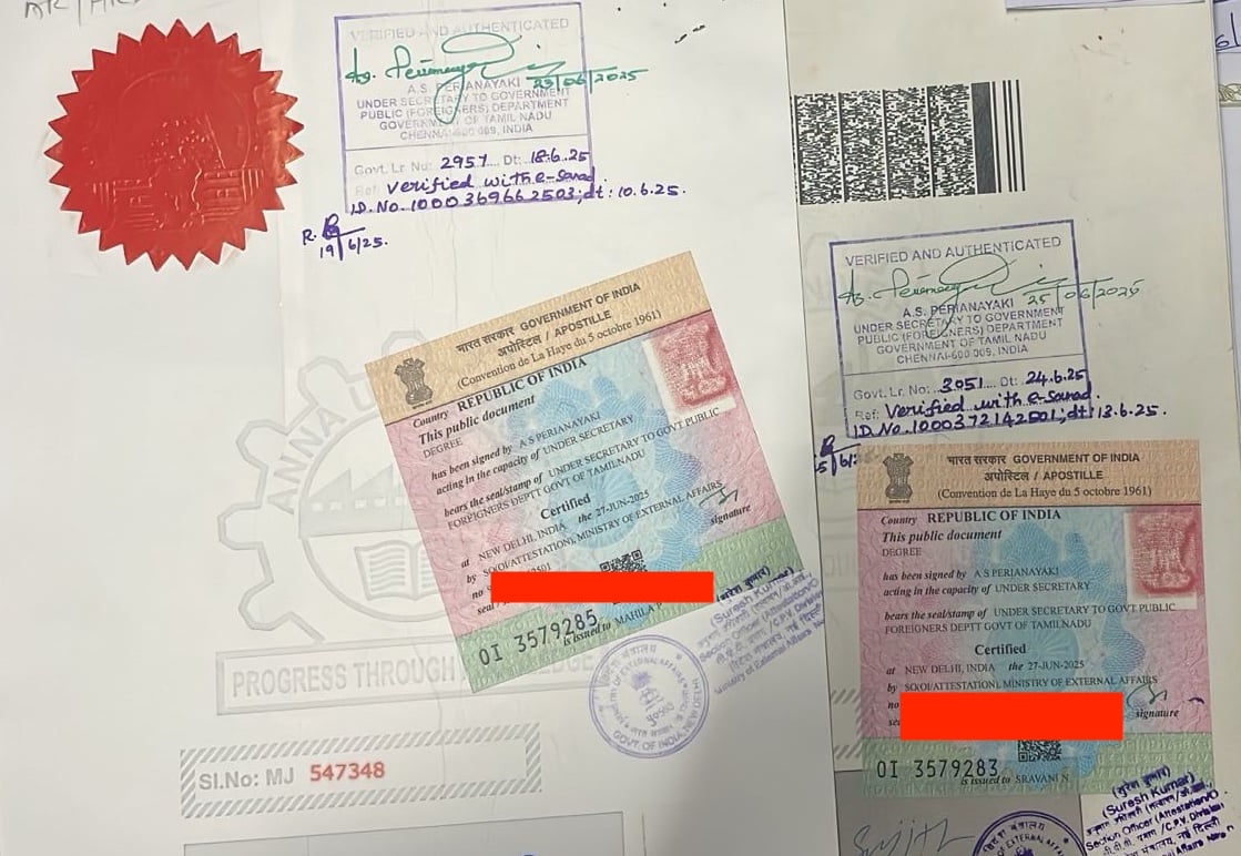 Tamil Nadu HRD attestation and apostille