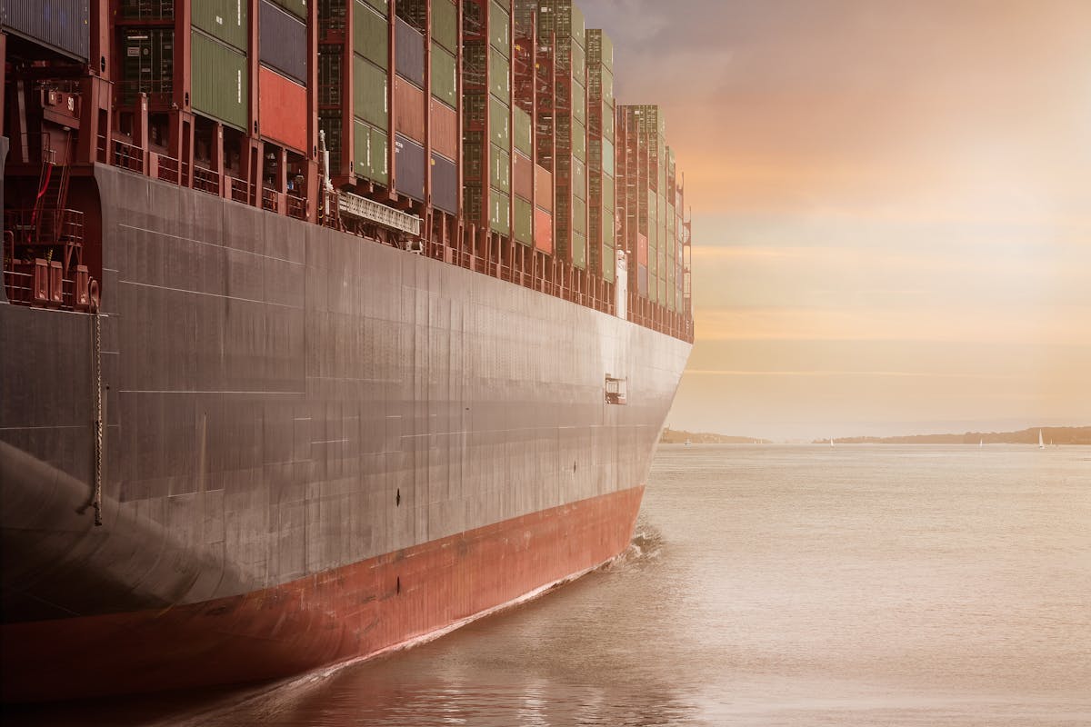 Container ship docked at Jebel Ali port in the UAE