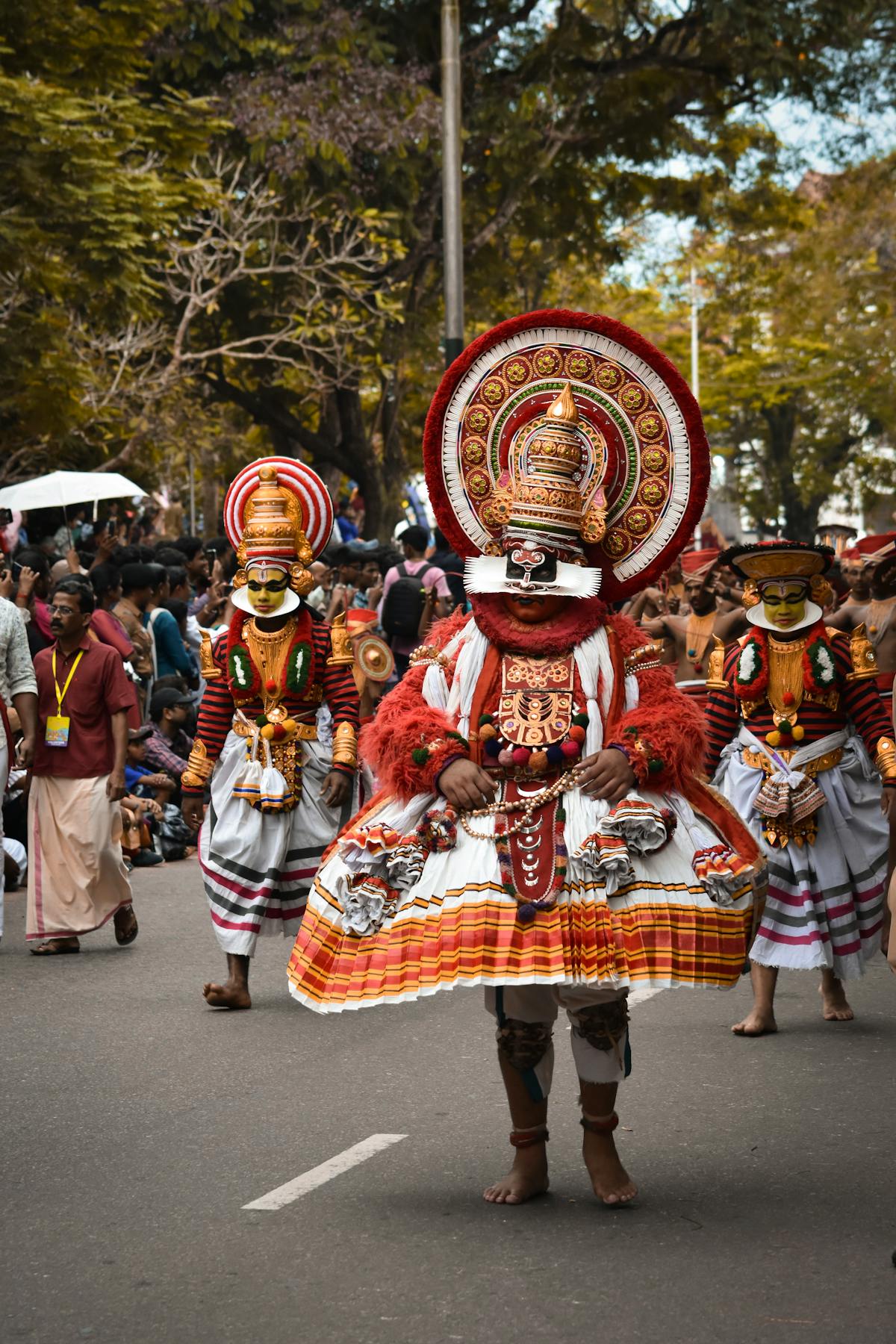 Indian-origin Mauritian community gathering at a temple festival in Port Louis